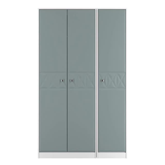 San Jose Ready Assembled Contemporary Matt Duck Egg Blue & White Tall Triple Wardrobe (H)1960mm (W)1108mm (D)530mm