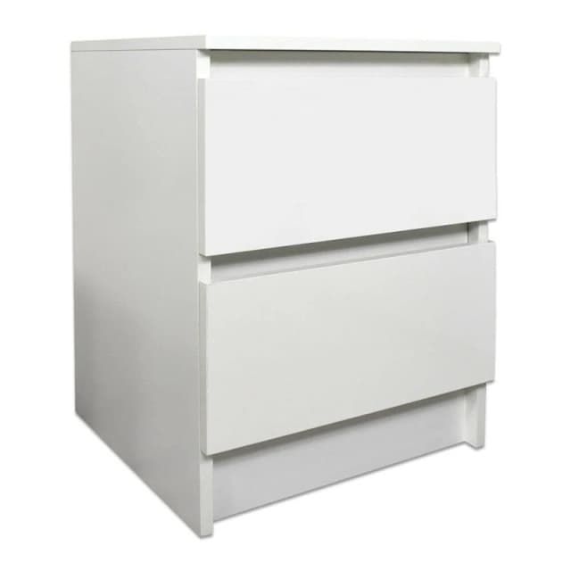 LUXURY LIFE Carlton Matt Chest of Drawers Bedside 2 Drawer Cabinet White
