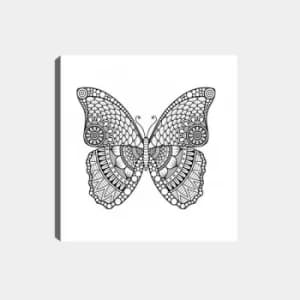 MANDALA07 White Black Decorative Canvas Painting