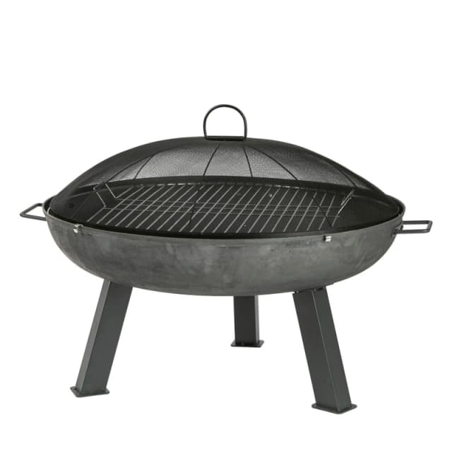 Harbour Housewares 75Cm Cast Iron Fire Pit Bbq - Outdoor Garden Patio Fire Bowl Brazier Heater Stove For Wood Log Charcoal Burning