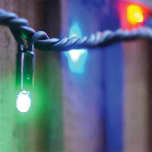 Eagle Connect LED String Lights Black Rubber RGB Flash 15M