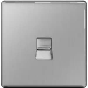 BG Brushed Steel 1 Gang Secondary Telehone Socket - Steel Grey