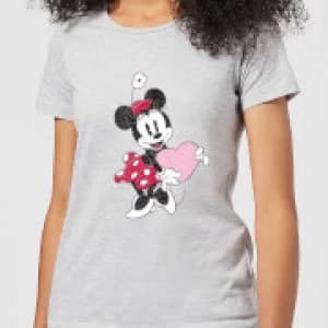 Disney Minnie Mouse Love Heart Womens T-Shirt - Grey - 3XL