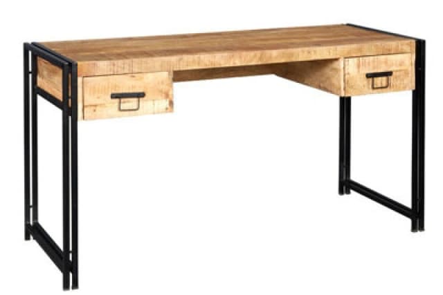 Buttercup Farm Cosmo Industrial Desk - Solid Mango Wood - L60 X W151 X H77 Cm