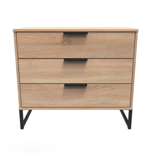 Ready Assembled 2 U Fuji 3 Drawer Chest (Ready Assembled) in Light Oak Light Oak Unisex