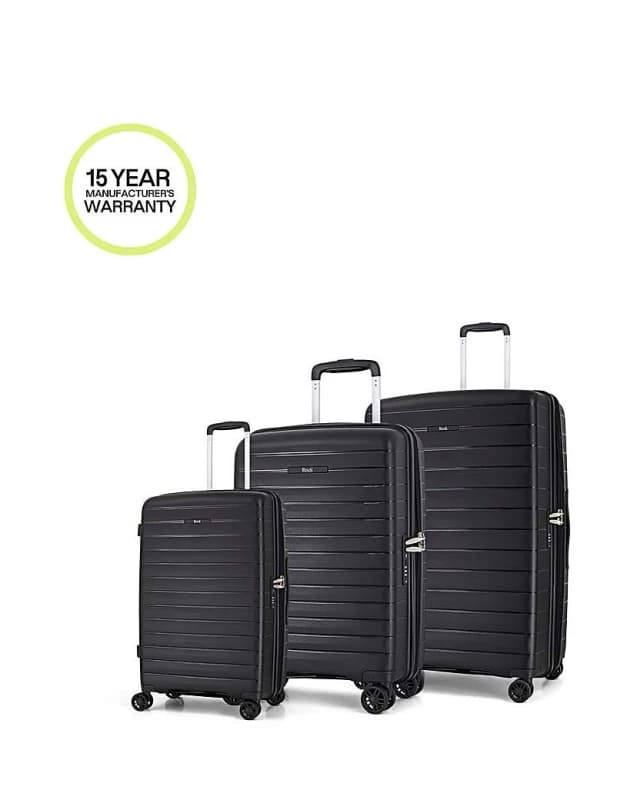 Rock Rock Palma 3pc Suitcase Set Black - Rock - Size: 3 Piece Set Black 3 Piece Set SH50601
