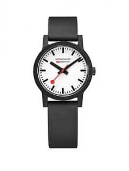 Mondaine Mondaine Swiss Made Essence Sustainable White And Black Detail 32Mm Dial Black Renewable Raw Material Strap Watch
