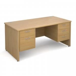 Maestro 25 PL Straight Desk With 2 and 3 Drawer Pedestals 1600mm - OAK