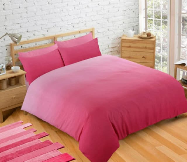 Velosso Vibrant Colour Printed Cotton Blend Duvet Cover & Pillowcase Set, Durable Bedding Set - Machine Washable, Button Enclosure - Pink