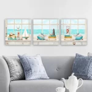 dr9009 Multicolor Decorative Canvas Painting (3 Pieces)