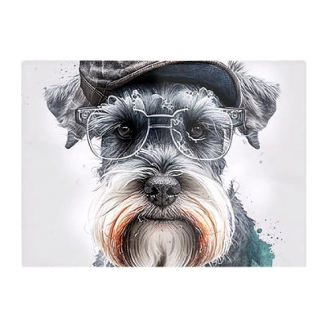 Warren Reed Designer Miniature Schnauzer Dog Splashart Chopping Board