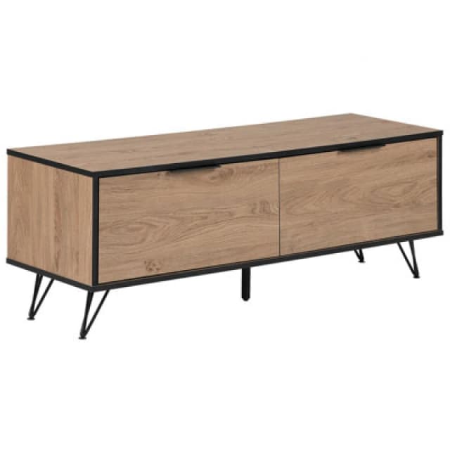 Beliani Industrial TV Stand Halston Brown/ Black