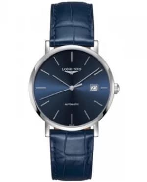 Longines Elegant Automatic Blue Dial Blue Leather Strap Mens Watch L4.910.4.92.2 L4.910.4.92.2