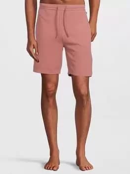 BOSS Bodywear Waffle Lounge Shorts - Pink Size M Men