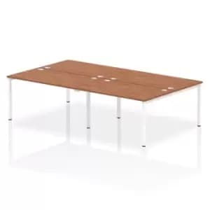 Impulse Bench B2B 4 Person 1400 White Frame Office Bench Desk Walnut
