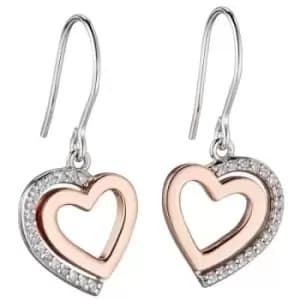 Ladies Fiorelli Sterling Silver Heart Earrings