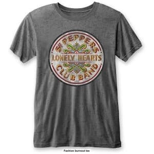 The Beatles - Sgt Pepper Drum Unisex Large T-Shirt - Grey