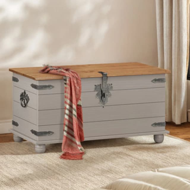 MERCERS FURNITURE Corona Grey Wax Blanket Box 5060765290325
