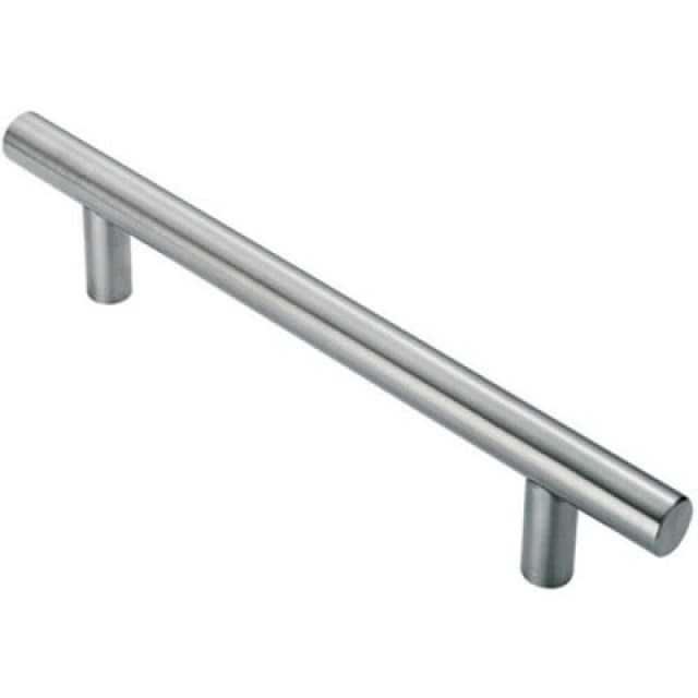 Loops 25mm Straight T Bar Pull Handle 300mm Fixing Centres Satin Stainless Steel Metallics unisex