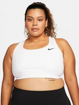 Nike Curve Medium Support Swoosh Bra - White, Size 18-20=1X, Women