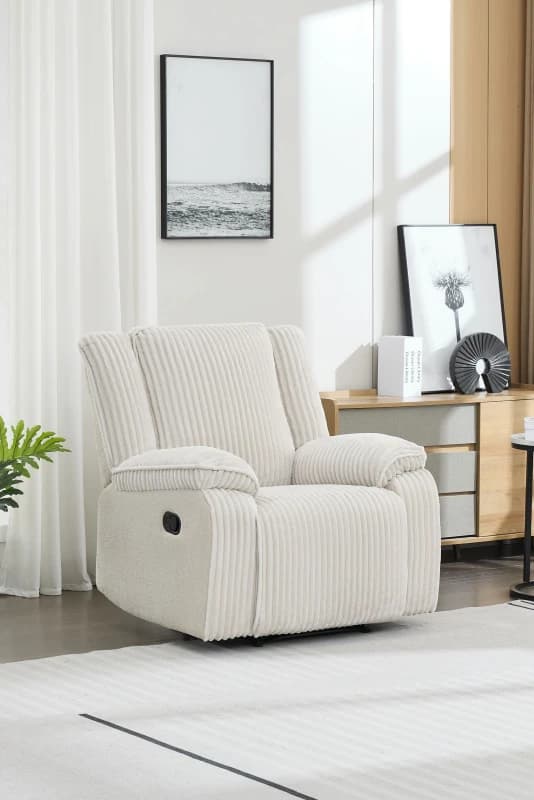 More4Homes Verona Jumbo Cord Manual Recliner Chair (Beige)