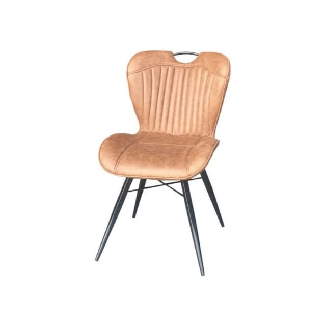 Jaipur Furniture Ltd Dining Fabric Chair with Metal Legs (Set of 2) - Tan/Black - Assembly Required in Brown Brown Unisex