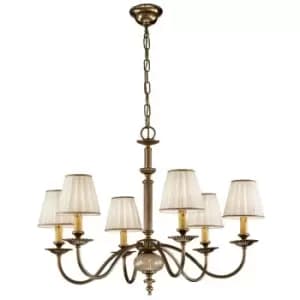 Kolarz ASCOT - Classic 6 Arm Chandelier Antique Brass, 6x E14