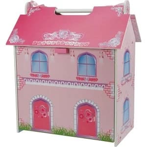 Small Wooden Doll House with Furniture