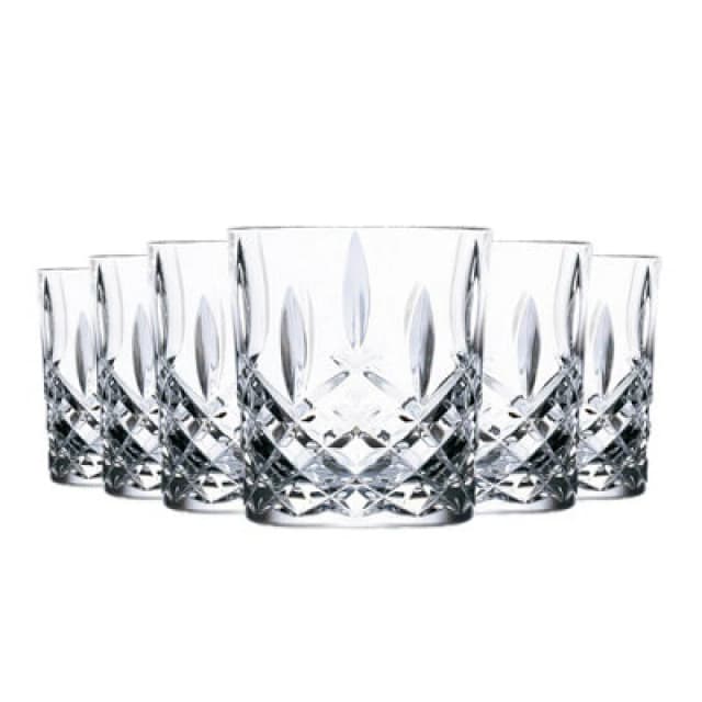RCR Crystal Orchestra Cut Glass DOF Double Old Fashioned Tumblers Set 340ml Pack of 6 Clear