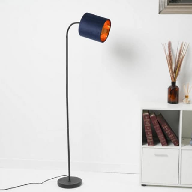 K Living Hove Floor Lamp With Navy Shade