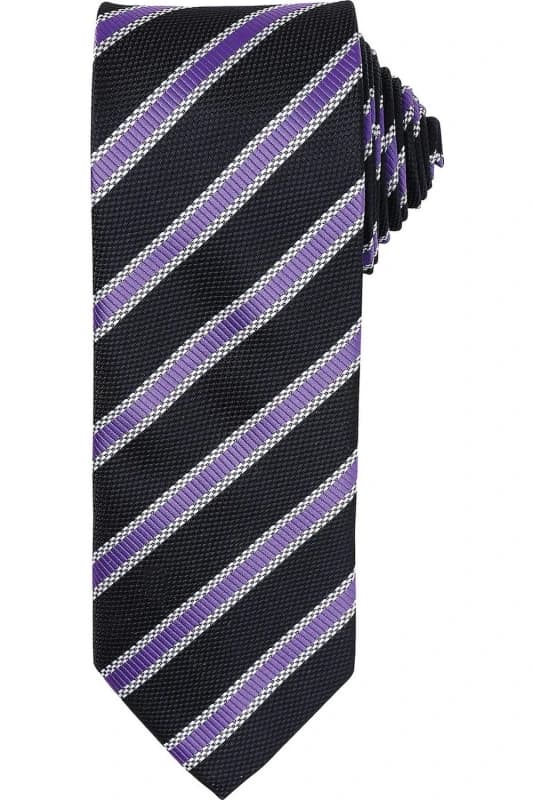 Premier Premier Men Stripe Waffle Tie in True Black True Black One Size Male 5063425959907