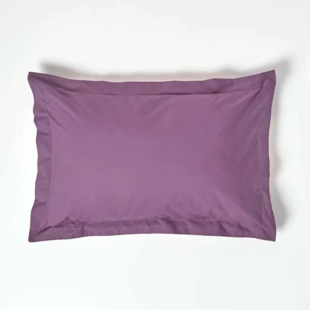 Homescapes Egyptian Cotton Oxford Pillowcase 200 TC, Standard Size Grape