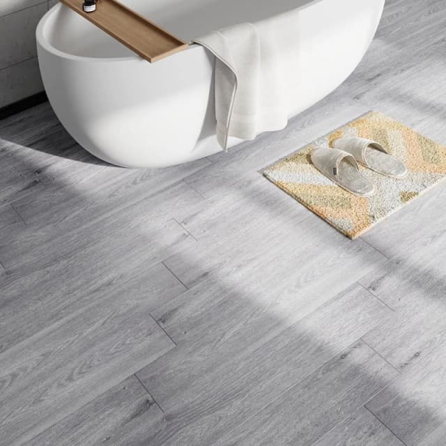 LIFE IDEAS 20Pcs Wood Grain PVC Flooring Grey unisex One size