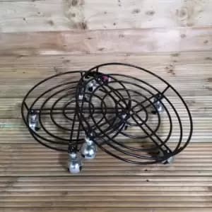 Pack of 2 Tom Chambers Handcrafted Heavy Duty Round Black Metal Garden Patio Plant Flower Pot Stand Caddy Trolley Dolly on Strong Metal Castor Wheels