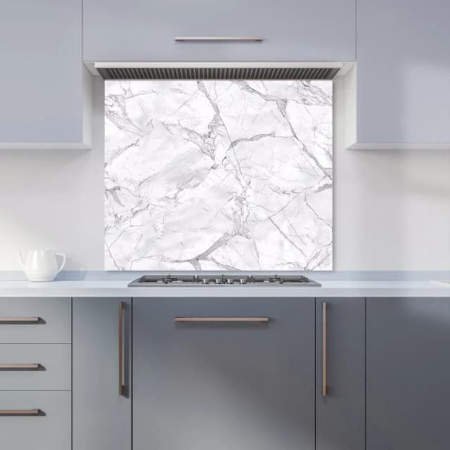 Warren Reed - Designer Light Grey Marble Effect Kitchen Splashback Size: 600mm x 750mm Grey Unisex 600mm x 750mm
