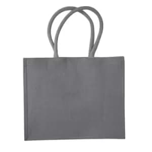 Westford Mill Classic Jute Shopper Bag (21 Litres) (One Size) (Graphite Grey/Graphite Grey)