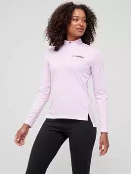 adidas Womens Mountain Half Zip Top - Pink Size M Women
