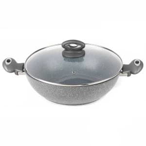 Salter Marblestone Collection 30cm Non-Stick Wok - Grey