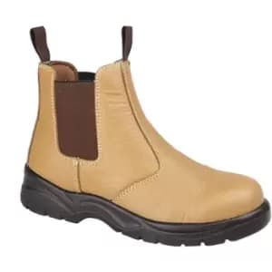 Grafters Mens Grain Leather Chelsea Safety Boots (10 UK) (Tan) - Tan