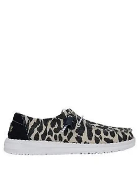 Heydude Wendy Leopard Shoe, Black, Size 7, Women Black VWZUW Female 7