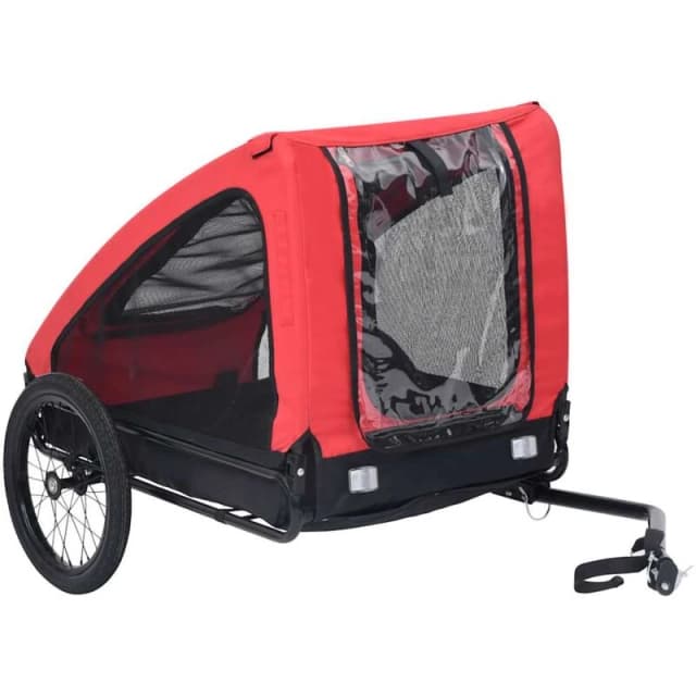 VIDAXL Pet Bike Trailer Red and Black Vidaxl 8720286144879