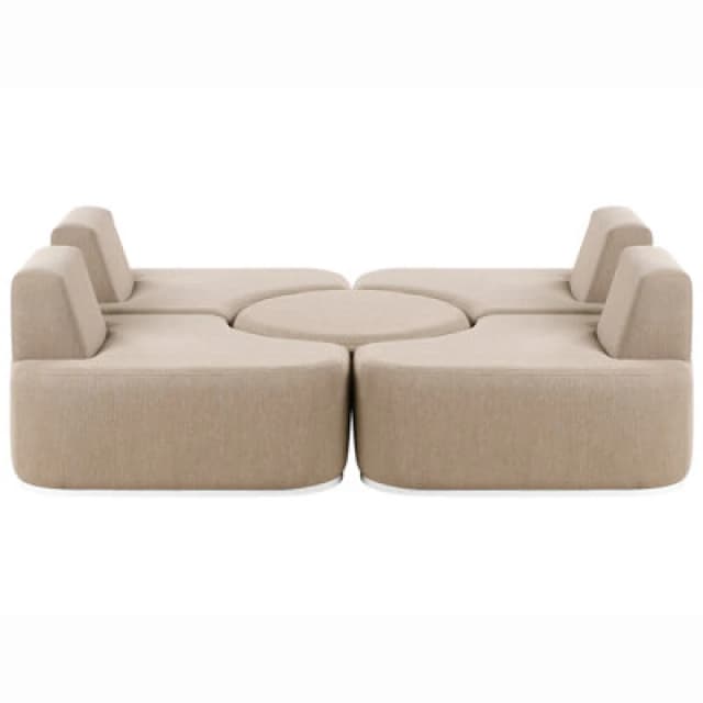 Beliani Garden Lounge Set With Table 4 Seater Fabro Fabric Beige