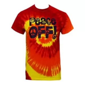 Grindstore Mens Peace Off Tie Dye T-Shirt (L) (Red)