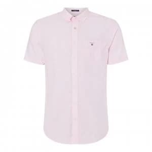Gant Gant Short Sleeve Plain Oxford Shirt - Light Pink 662