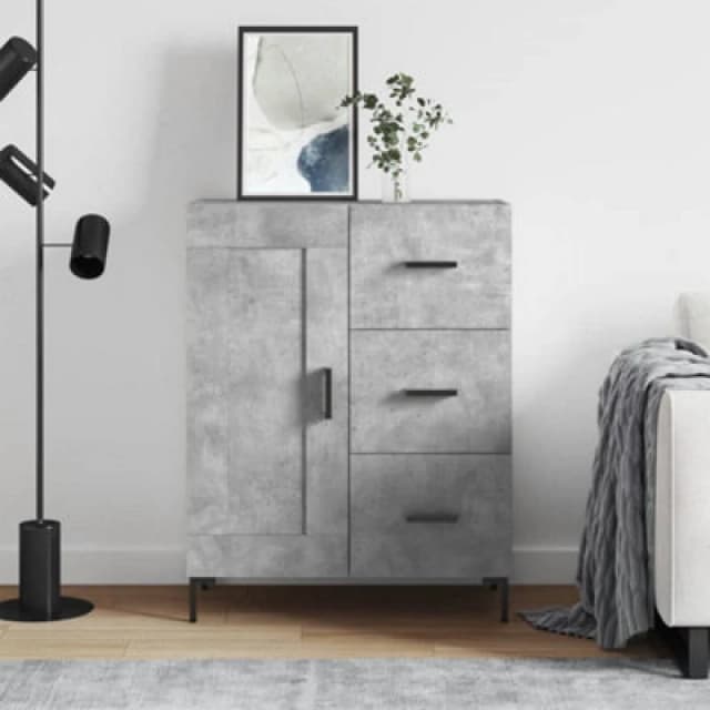 VIDAXL Sideboard Concrete Grey 69.5x34x90cm Engineered Wood Vidaxl 8720845870997