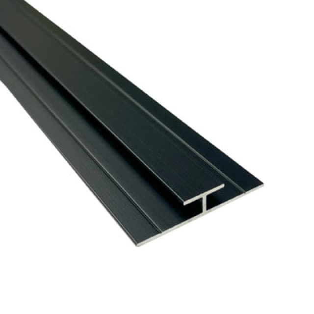 Splashwall Panel Straight Joint (L)2440mm (W)35mm (T)4mm - Matt Black