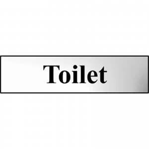Scan Chrome Effect Toilet Sign 200mm 50mm Standard