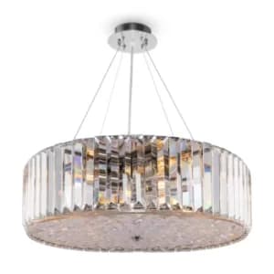 Modern Recinto 8 Light Chrome Ceiling Lamp Crystal