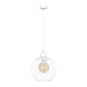 Emibig Pineta White Wire Frame Pendant Ceiling Light 1x E27