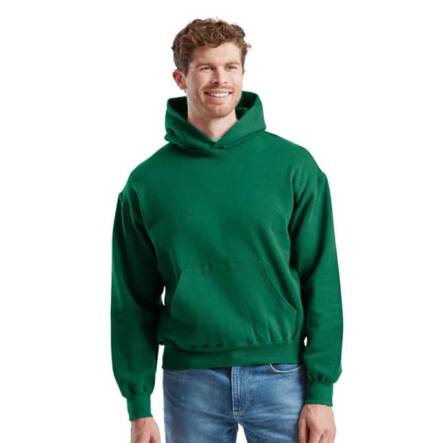 Fruit of the Loom Mens Supercotton Hoodie in Green Size: Small Green Male S